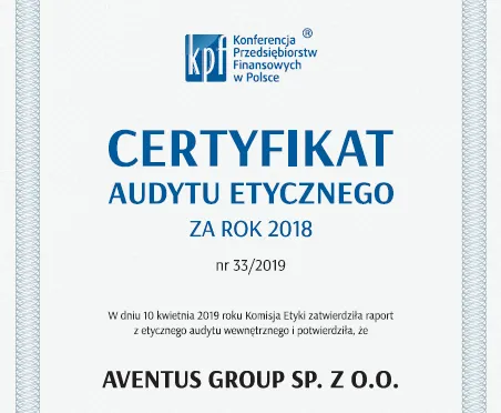 Certyfikat Etyczny KPF